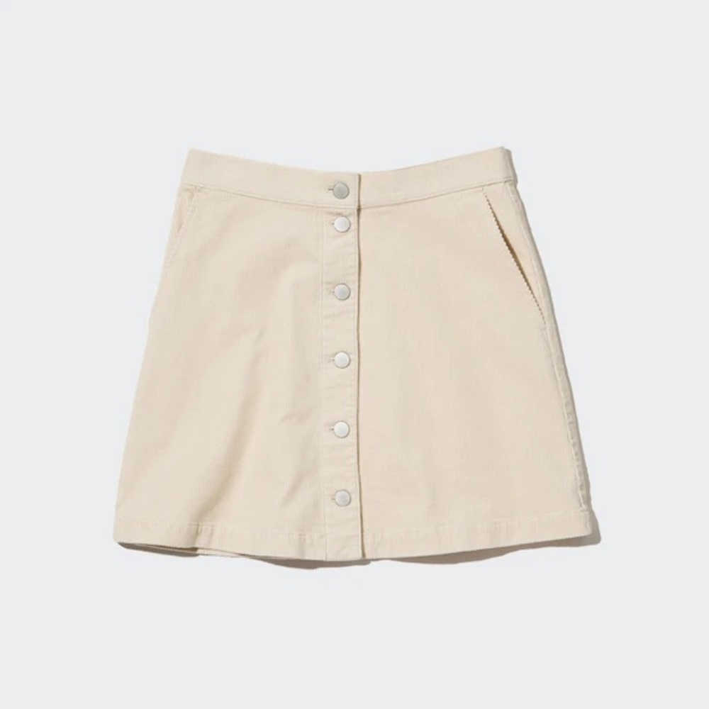 Corduroy mini skirt off white sz 10